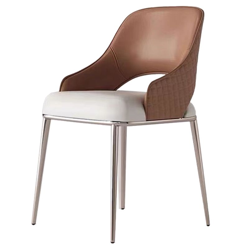 Dining Room Glam Side Chair Faux Leather Chair with Upholstered