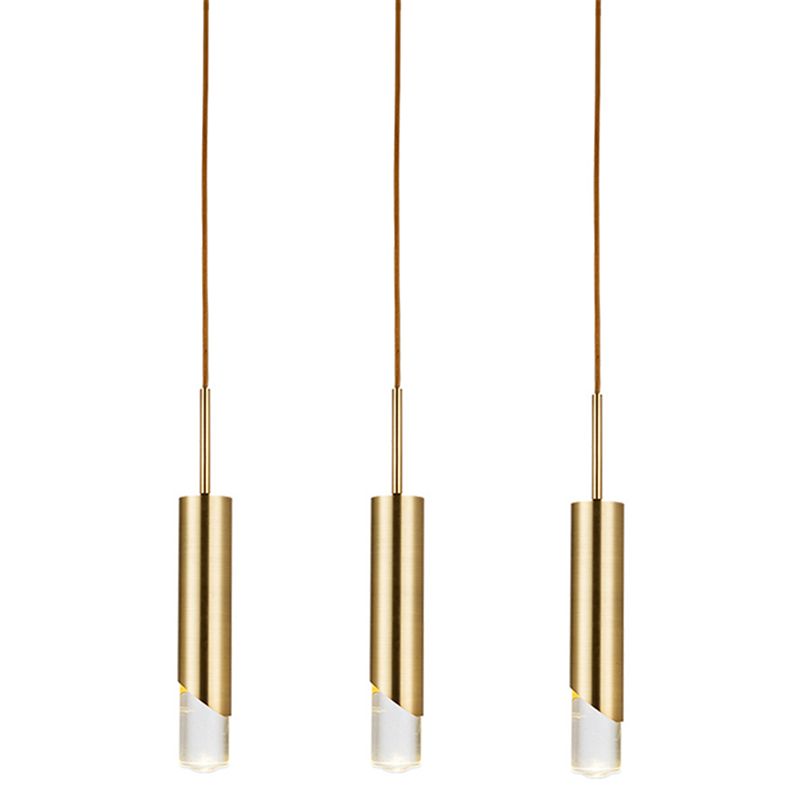 Contemporary Style Cylinder Drop Pendant Metal 3 Lights Pendant Light Kit