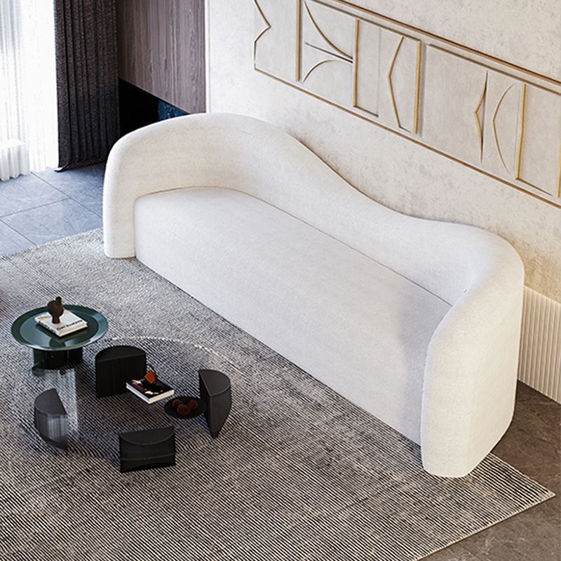 30.7" H Contemporary Velvet/ Wool Curved Sofa for Living Room