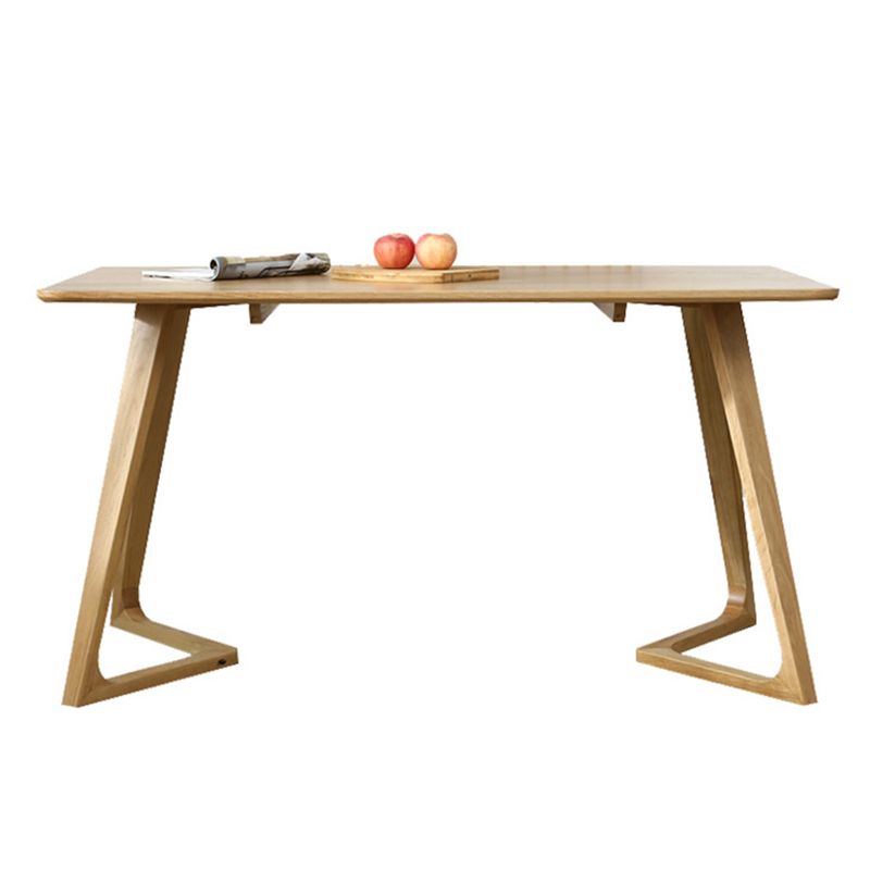 Tavolo da pranzo rettangolo contemporaneo tavolo in legno massiccio di quercia con doppio piedistallo