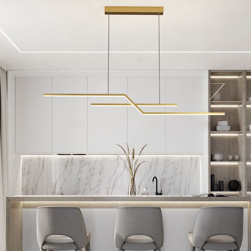 Simple LED Island Light Modern Island Hanging Light with Silica Gel Shade for Dining Room