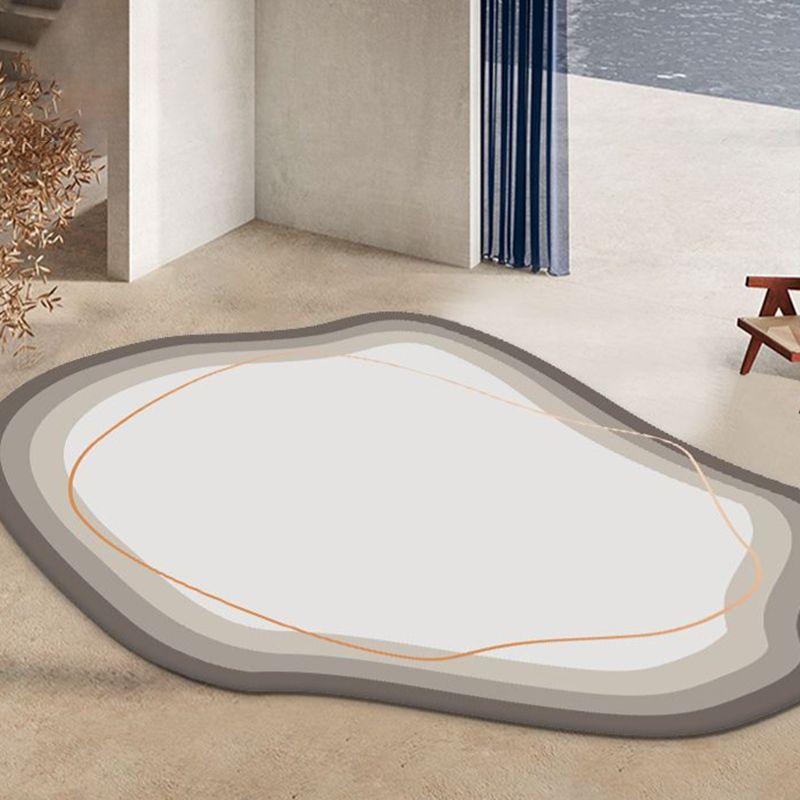 Contemporary Indoor Room Carpet Orange Abstract Indoor Rug Polyester Washable Indoor Rug