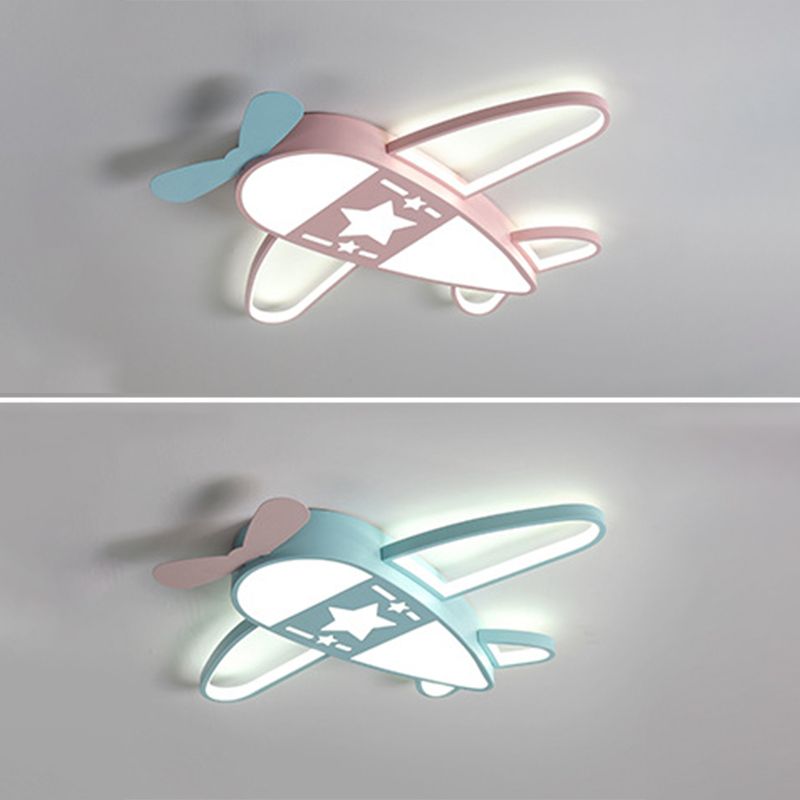 Propeller Plane Child Room LED Flush Mounted Lamp Acrylic Kids Surface Ceiling Light