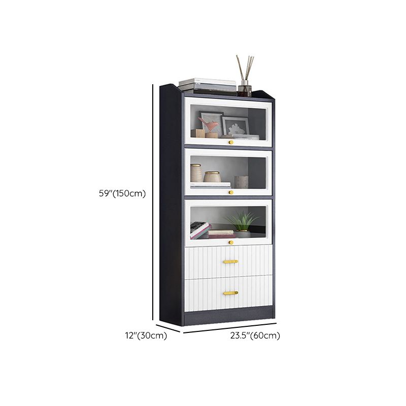 Contemporary Wood Bookshelf Standard Book Shelf for Home Office 11.8" Wide