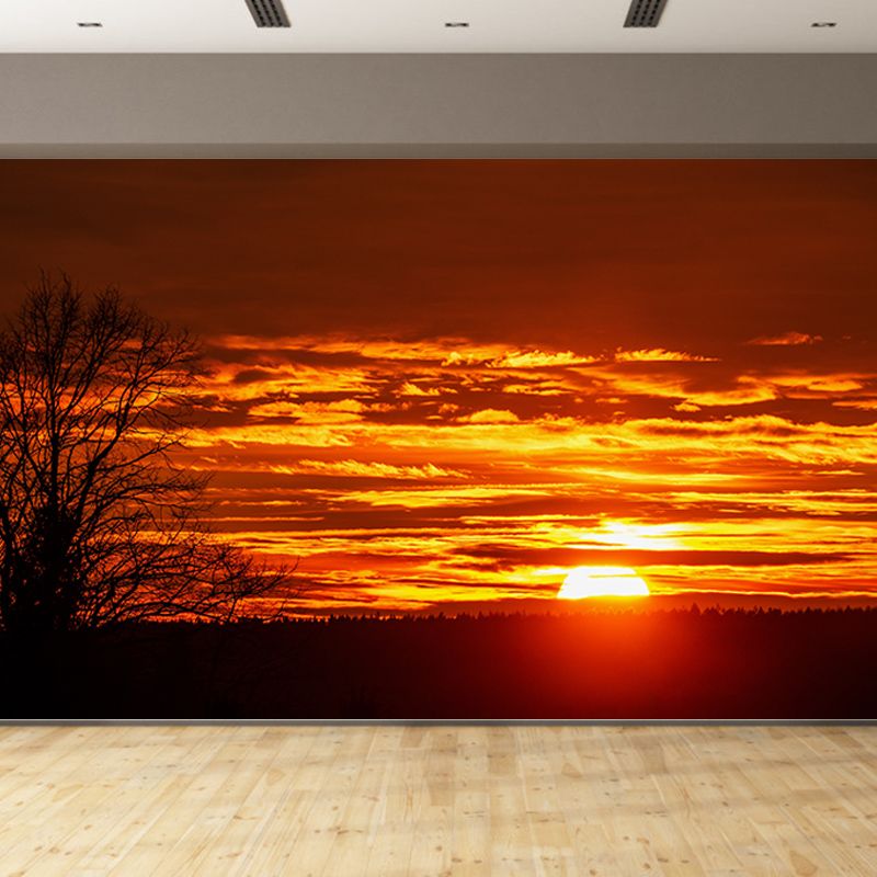 Sunset Clouds Mural Modern Moisture Resistant Bedroom Wall Art, Custom Print