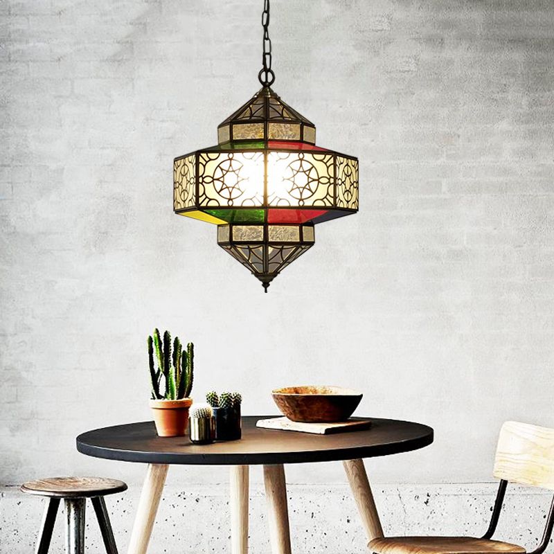Lantern Restaurant Hanging Chandelier Arab Metal 3 Heads Brass Suspended Pendant Light