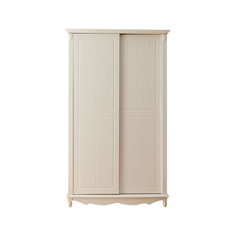 Wooden Wardrobe Cabinet White Wardrobe Closet with Garment Rod