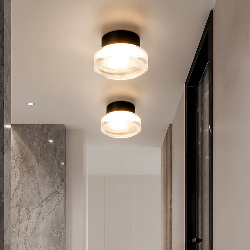 Aluminum and Acrylic Bath Sconce 1 Light Bathroom Vanity Lighting in Black / Gold