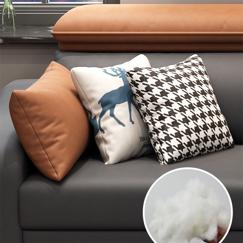 Forta di cuscini rimovibili in pelle e chaise da 35,43 "braccia inclinate alte