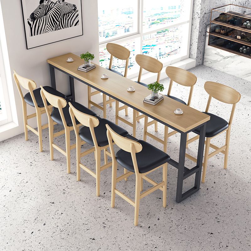 Modern 1/2/5/9 Pieces Rectangular Pub Table Set Wooden Counter Table for Dining Room