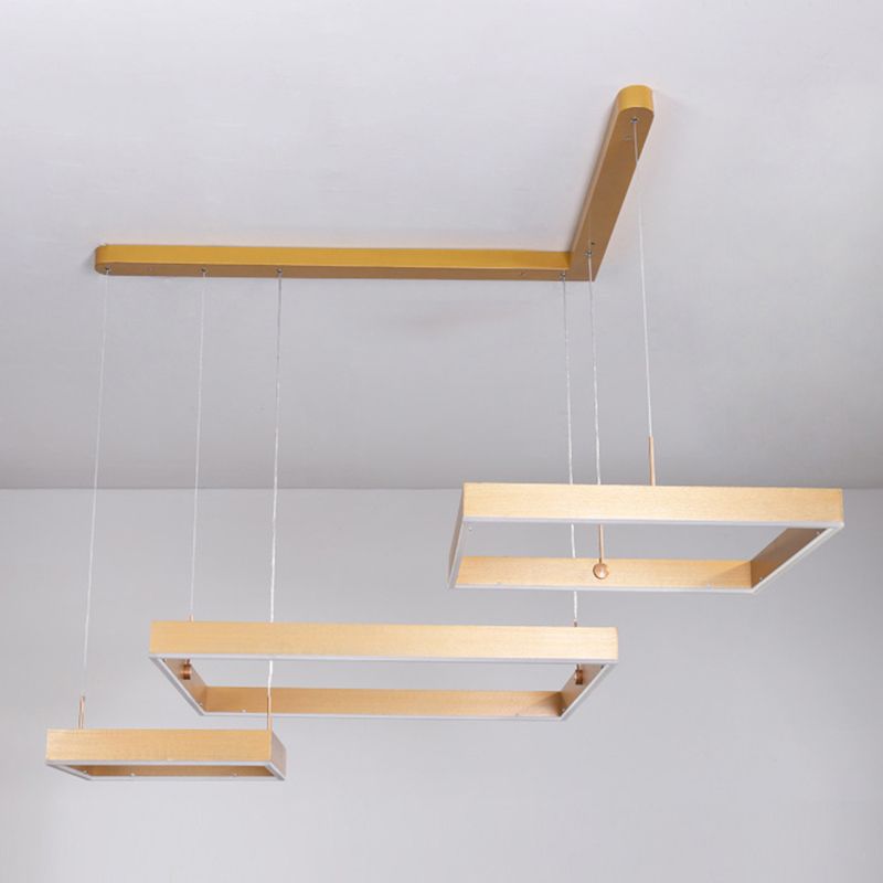 Luz colgante ajustable de LED geométrico en singularidad moderna Luz de techo interior de aluminio con sombra acrílica