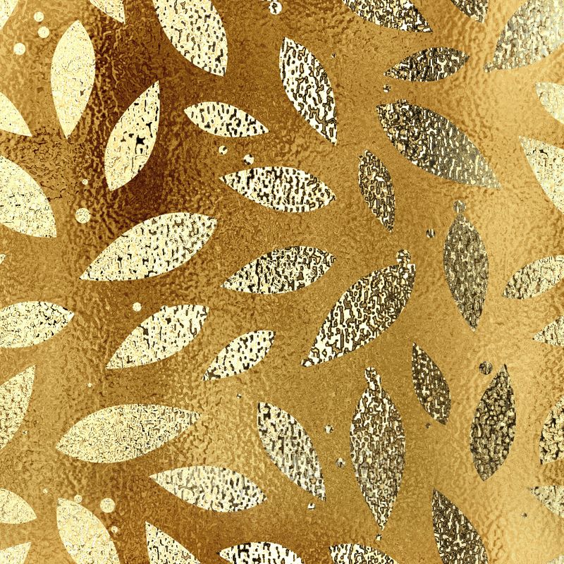 Modern Art Foliage Mural Wallpaper Gold Foil Wall Covering for Accent Wall, Custom Made