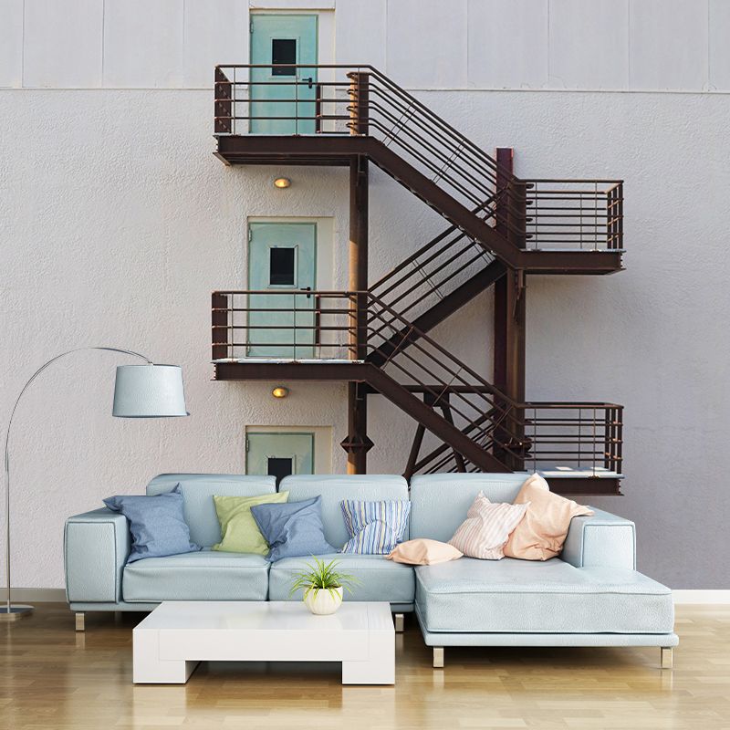 Customized Photography Stairs Building Mural Wallpaper Wall Covering for Bedroom