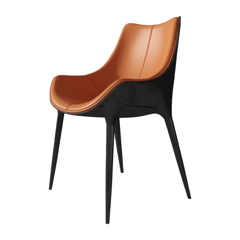Sillas de comedor estilo moderno Sillas auxiliares con brazo de cocina y patas de metal