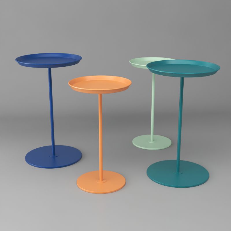 Minimalist Round Corner Table Tray Top Pedestal Sofa Side Table