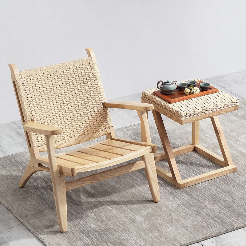 Reclining Lounge Chair Solid Wood Frame Chair for Living Room