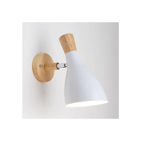 Lampe murale à corne de bois en métal macaron 1 lumière légère lumière pour le salon chambre enfant