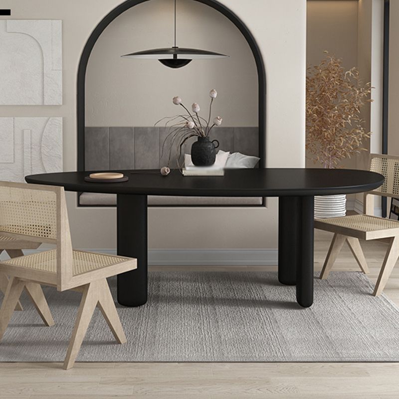 Oval Tripod Base Dining Table Solid Wood Modern Kitchen Dinner Dining Room Table