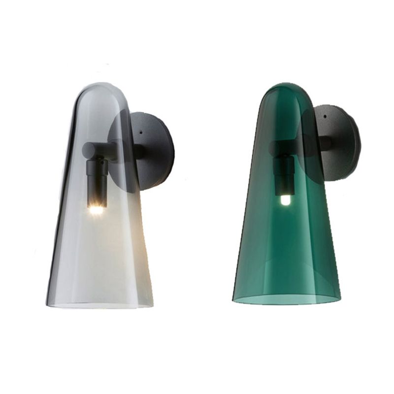 Minimalist Shaded Wall Lighting Fixture Glass Bedroom Wall Mounted Light Fixture