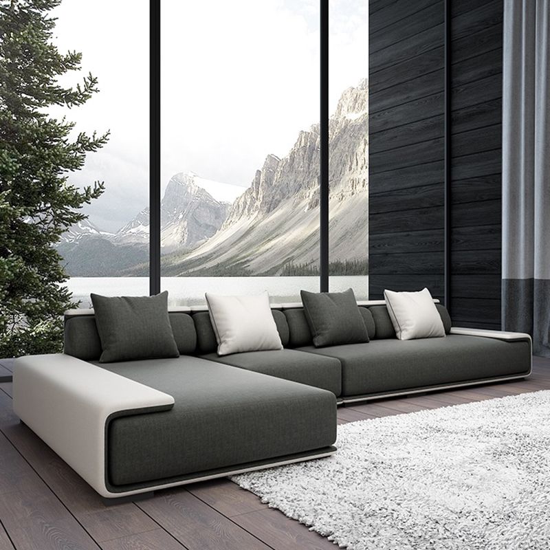 141,73 "d x 70,87" w x 29,53 "H sezionali di cuscini a filo del braccio quadrato contemporaneo