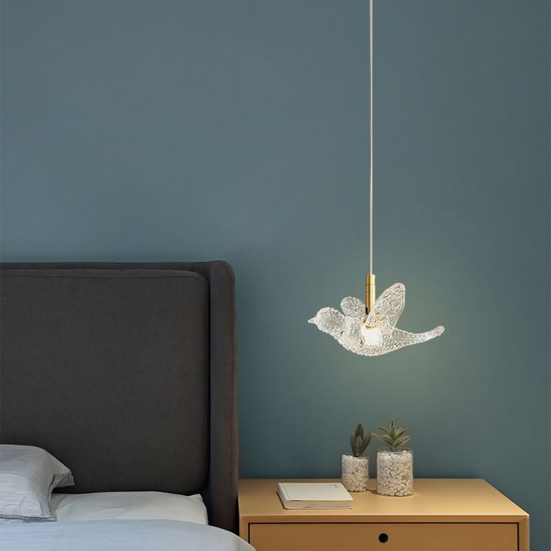 Klein bed ophanging verlichtingsarmatuur Acryl Minimalistische LED LED DOWN -verlichting hanger in messing