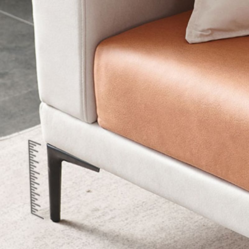 Scandinavian Modular Sectional with Recessed Arm and Pillowed Back Cushions