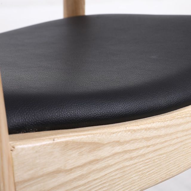 Scandinavian Style Wood Dining Side Chair Home Open Back Dining Side Chair with Arm