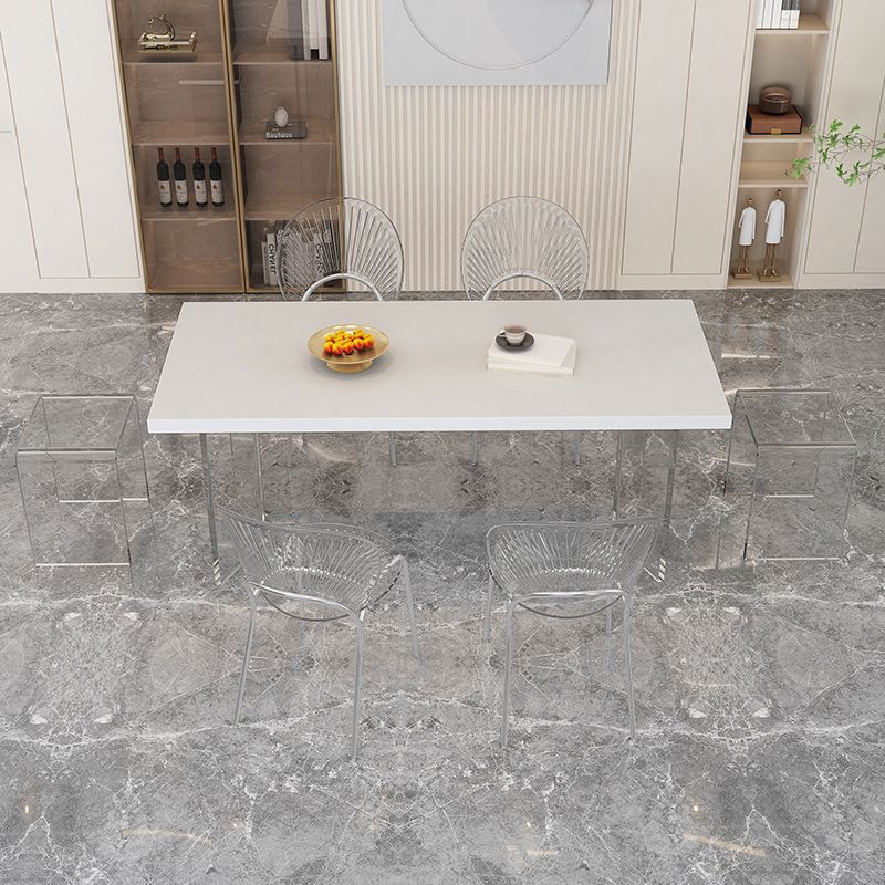 Modern Rectangle Stone Dining Table 1/2/5/7 Pieces Dining Set for Cafe