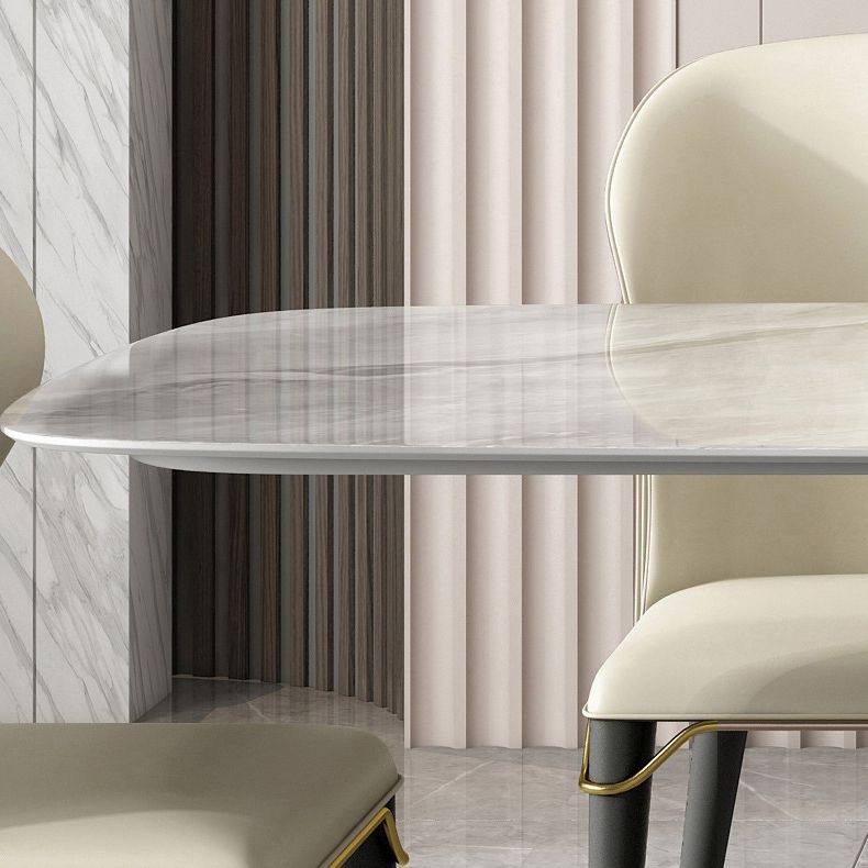 Nordic Sintered Stone Top Dining Set Rectangle 1/2/5/6 Pieces Dinette Table Set