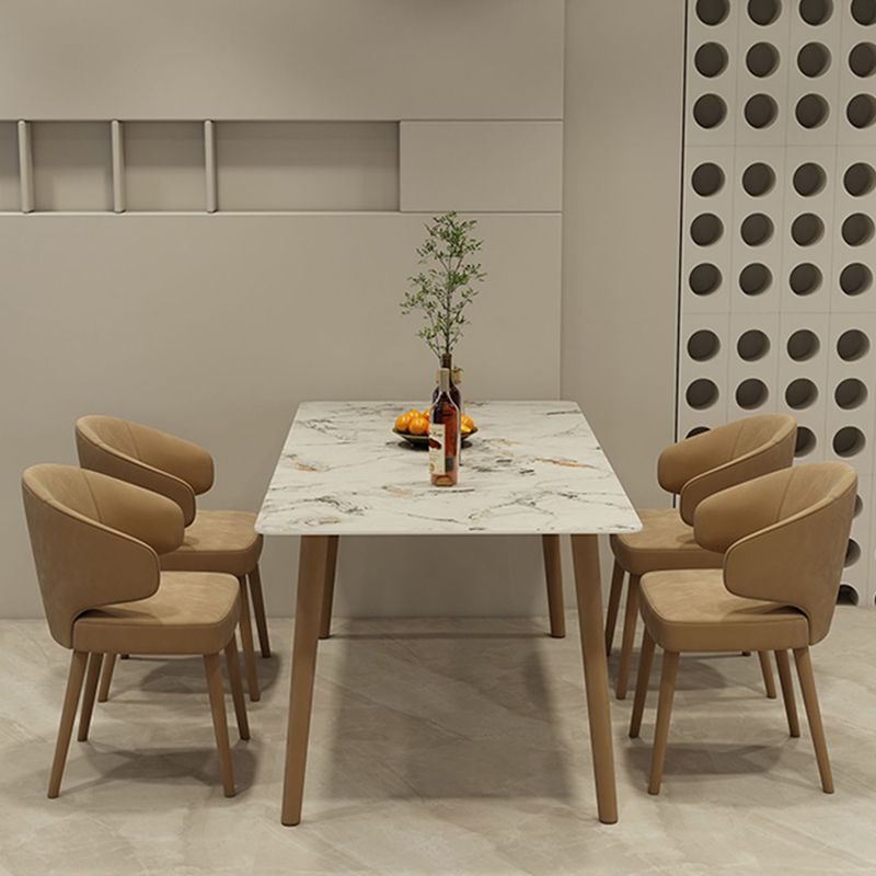 Contemporary Style Upholstered 4 Legs Dining Chairs for Living Room