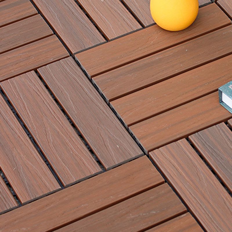 12" X 12"4-Slat Square PVC Flooring Tiles Interlocking Installation Floor Board Tiles