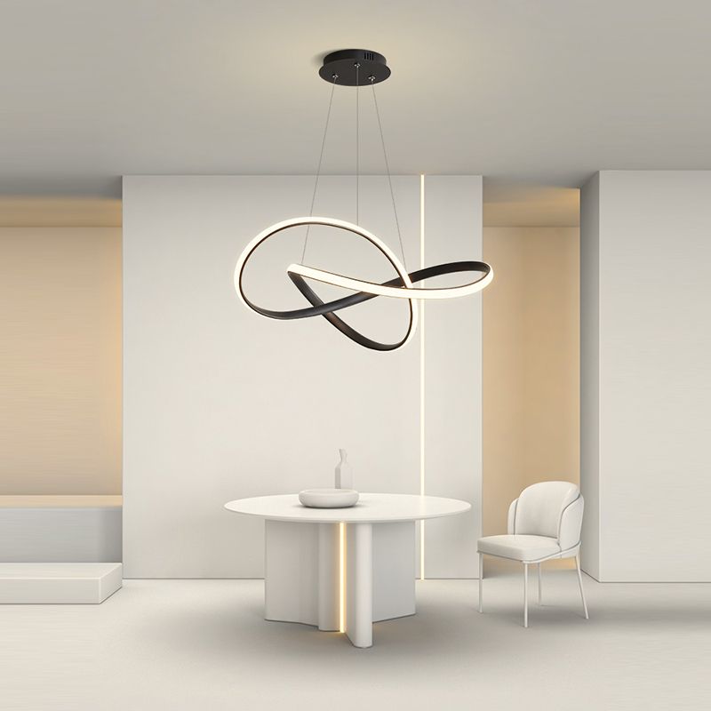 Nordischer linearer Kronleuchter Metall Einer Licht LED Kronleuchter für Wohnzimmer