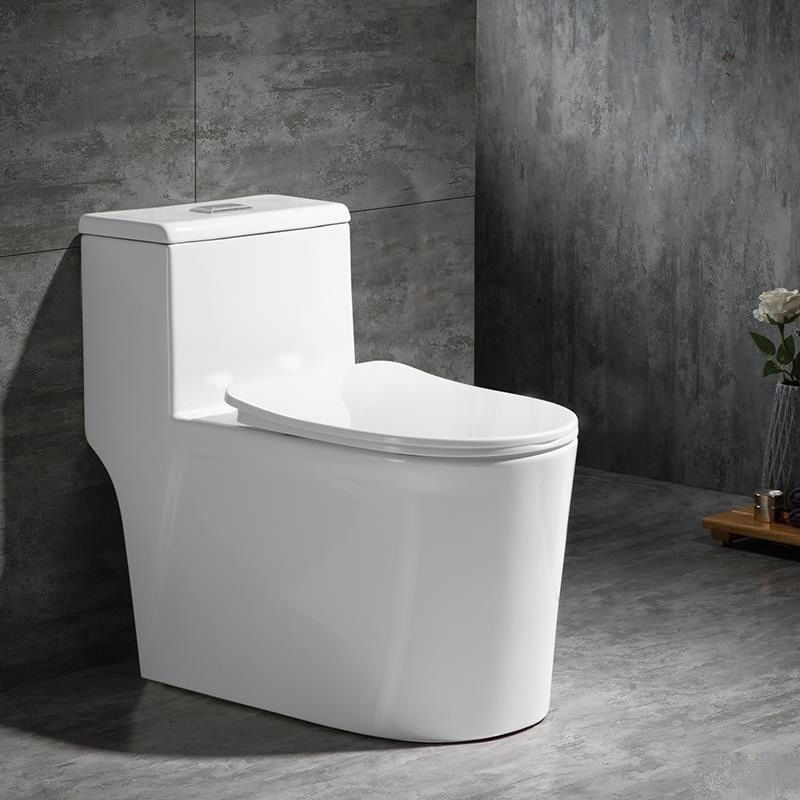 Contemporary Siphon Jet Flush Toilet White Urine Toilet with Seat for Bathroom