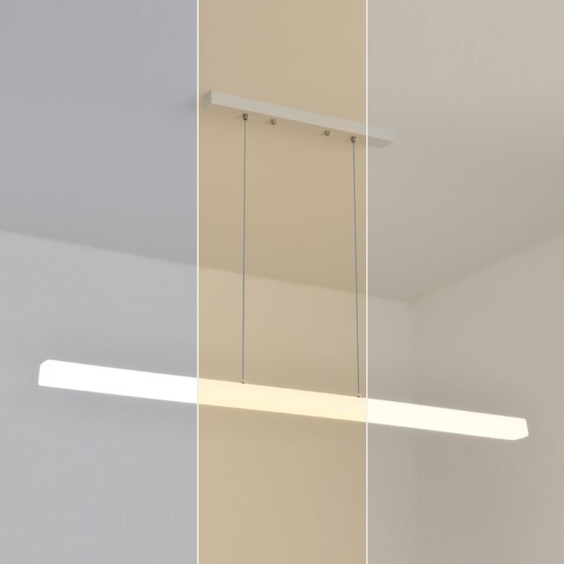 LED Island Lamp Modern Simple Island Hanging Lamp with Plastic Shade for Dining Room