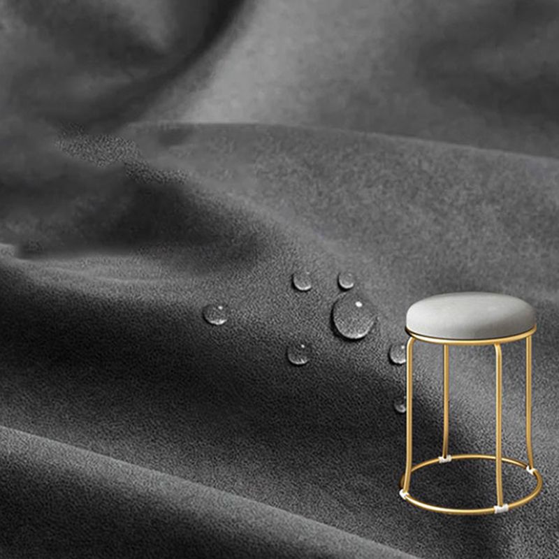 Standard Glam Round Ottoman Velvet Tear Resistant Indoor Pure Color Ottoman