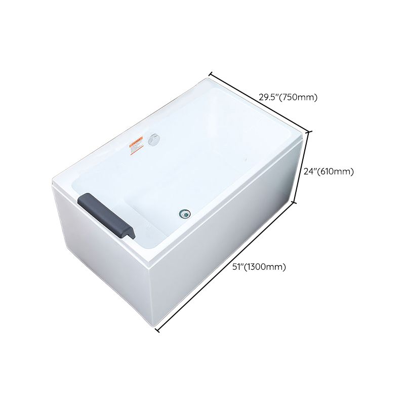 Soaking Bathtub Antique Finish Rectangular Back to Wall Bath