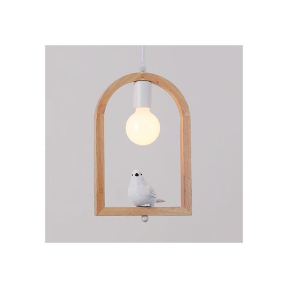 Lampada a ciondolo scale a scaffale ad arco con legno di piccione deco in legno moderno luce appesa al beige