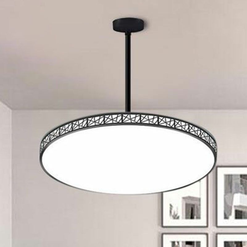 Metallic Hollow-Carved LED Suspension Light Modern Style Chandelier Lighting for Conference Room