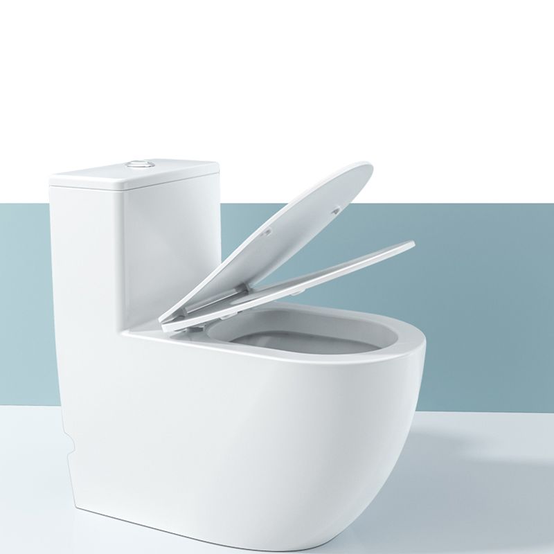 Contemporary Ceramic Toilet Bowl White Floor Mount Urine Toilet with Seat for Washroom