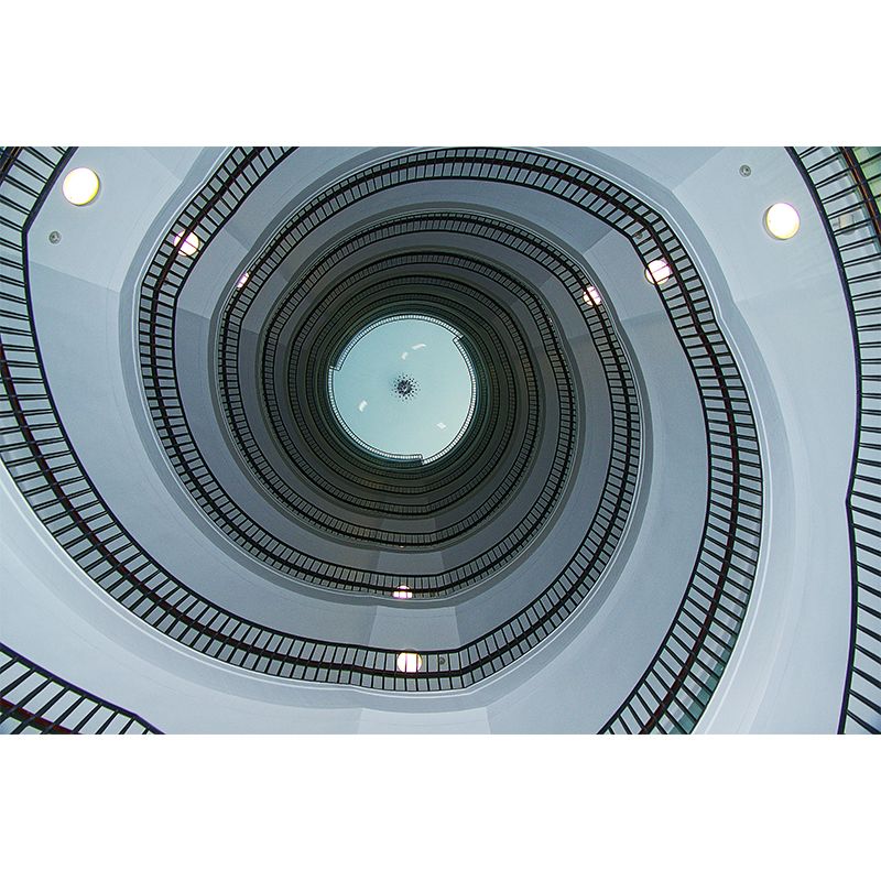 Customized Spiral Staircase Mural Wallpaper Mildew Resistant Wall Decor for Bedroom