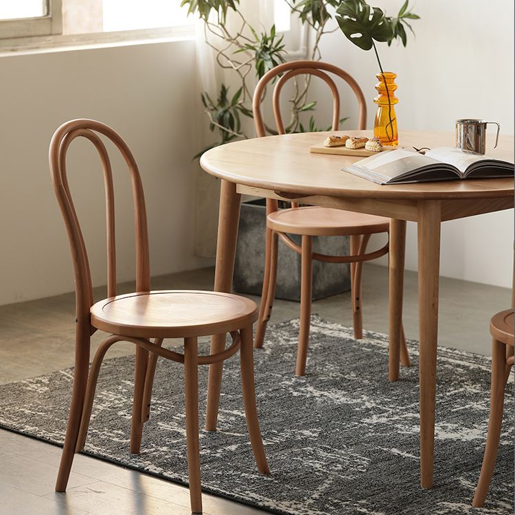 Silla de comedor de madera de estilo campestre, silla lateral de comedor con respaldo abierto para uso doméstico