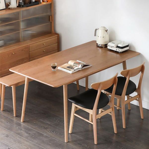 Rechthoek eigentijdse eetkamer tafel as massief houten tafel met 4 poten