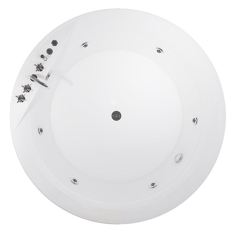 Modern White Acrylic Bath Tub Round Drop-in Bathtub for Home