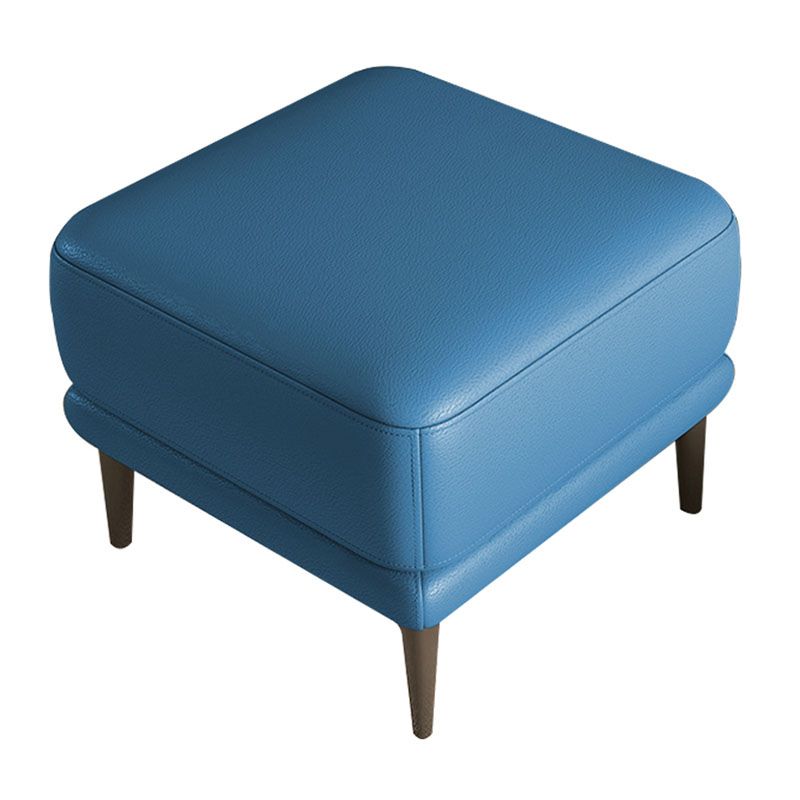 Modern Square Footstools Genuine Leather Foot Stool , 16.38 Inch Height