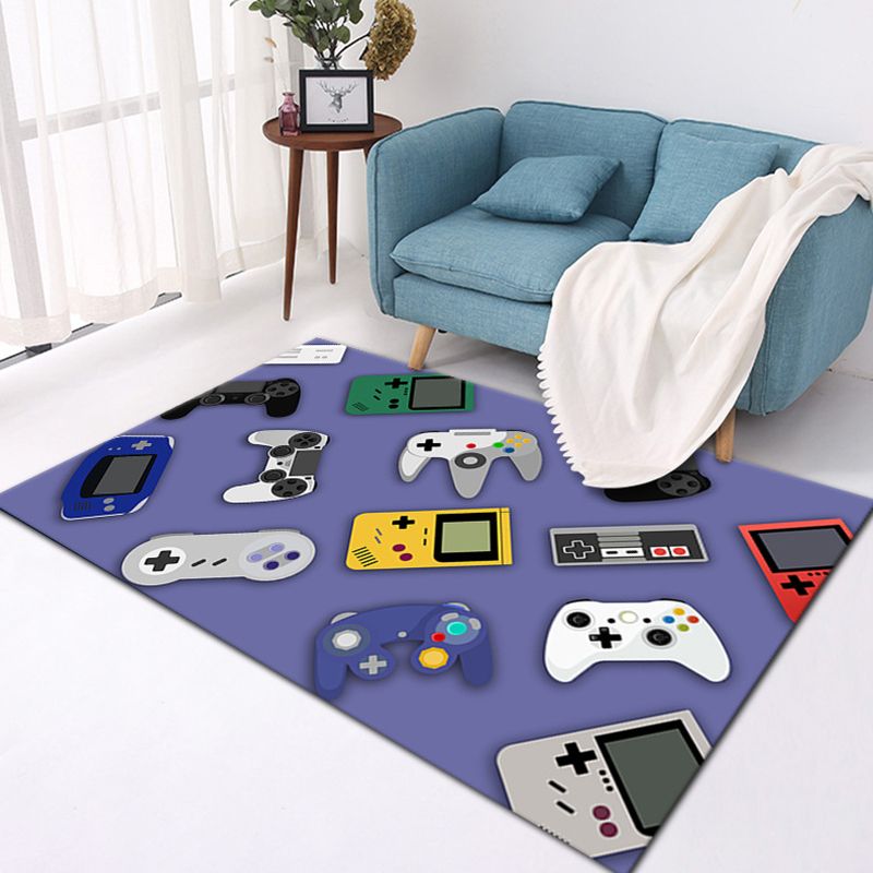Minimalist Area Carpet Leisure Game Theme Rug Polyester Indoor Rug with Non-Slip Backing