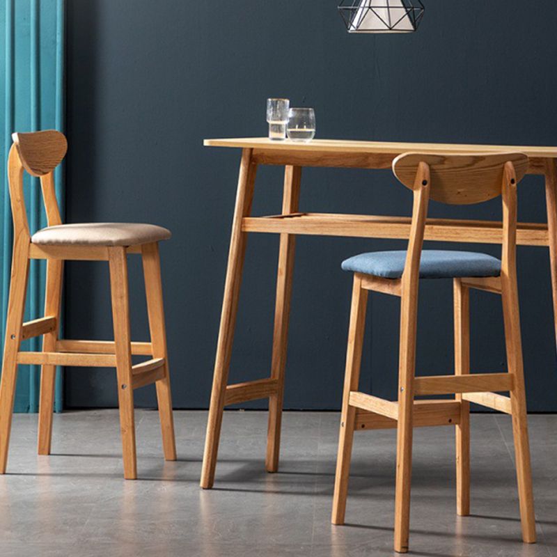 Scandinavian Padded Feet Barstools Restaurant Solid Wood Counter Barstool