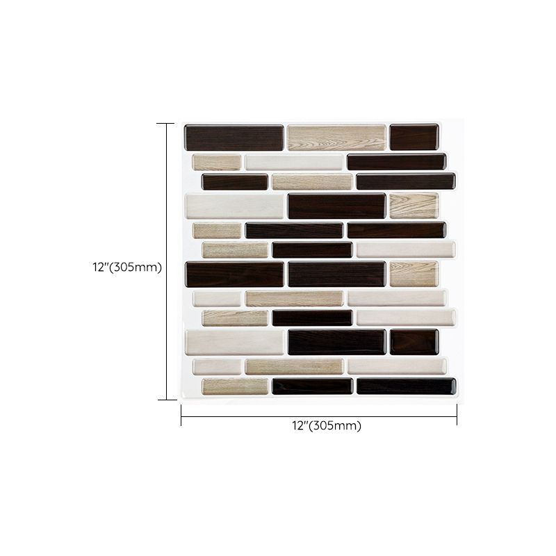 Plastic Peel & Stick Subway Tile Modern Simple Subway Tile Wallpaper