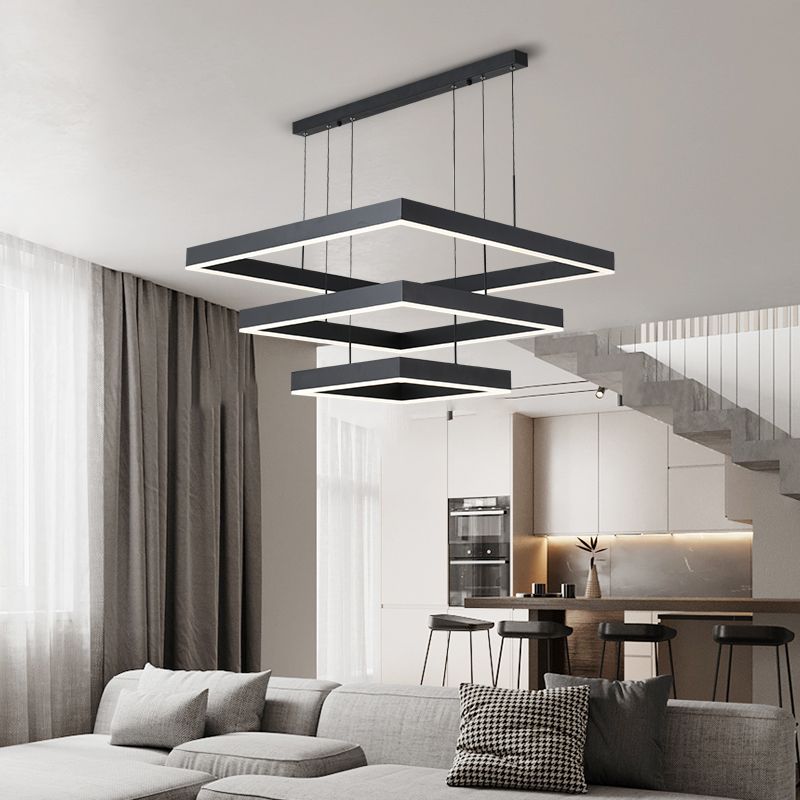 New Modern Metal LED Hanging Lamp Kit Three-tier Pendant Lighting Fixtures for Living Room
