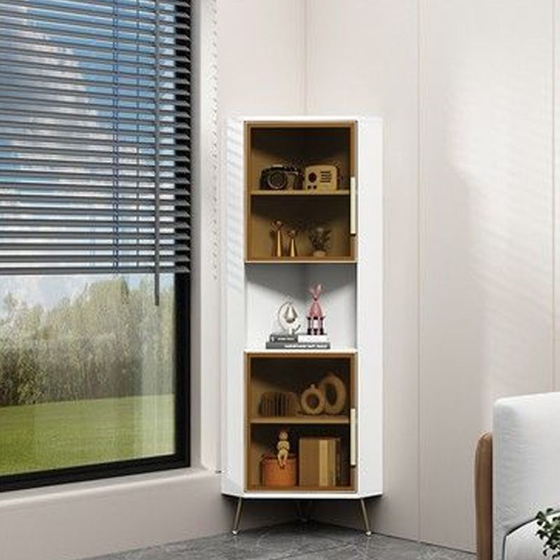 15.74" Wide Wood Corner Accent Cabinet with 2 Door Contemporary Side Cabinet