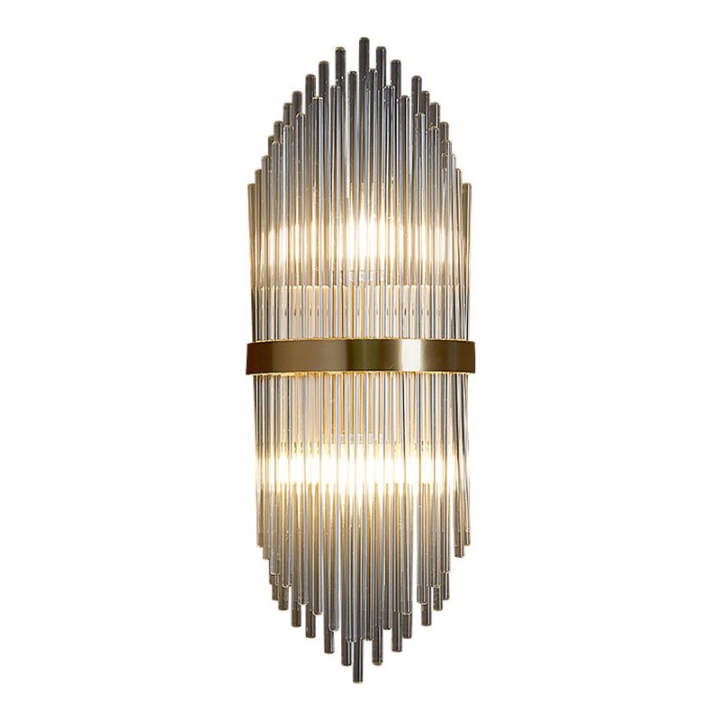 Geometrischer Schatten 2-Lights Wandleuchten Moderner Kristallwandmontageleuchte in Messing